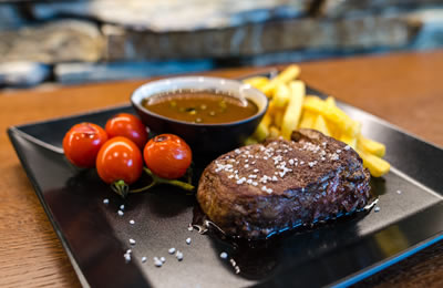 Steak on plate